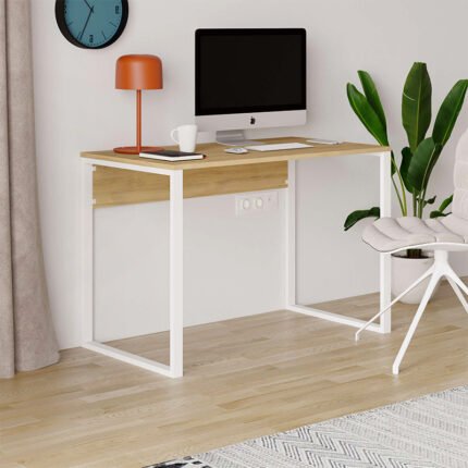 Βρες το Γραφείο εργασίας Inna Megapap χρώμα sapphire oak - λευκό 100x60x75εκ. σε μοναδική τιμή στο clickforshop.gr