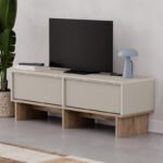 Βρες το Έπιπλο τηλεόρασης Yuki Megapap χρώμα sandstone - sepet oak 118x35x40