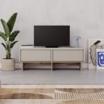 Έπιπλο τηλεόρασης Yuki Megapap χρώμα sandstone - sepet oak 118x35x40,6εκ. - Image 3