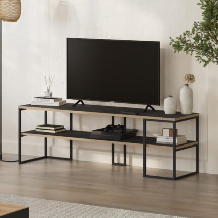 Βρες το Έπιπλο τηλεόρασης Friday Megapap χρώμα black wood 140x37x45εκ. σε μοναδική τιμή στο clickforshop.gr