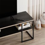 Έπιπλο τηλεόρασης Friday Megapap χρώμα black wood 140x37x45εκ. - Image 2