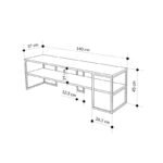 Έπιπλο τηλεόρασης Friday Megapap χρώμα black wood 140x37x45εκ. - Image 4