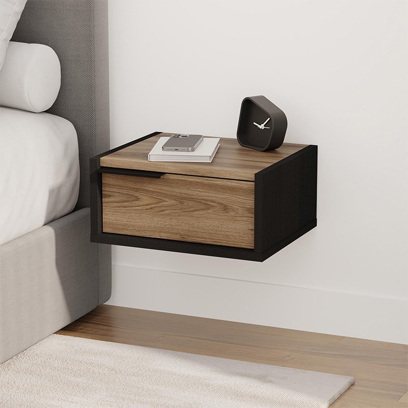 Κομοδίνο επιτοίχιο Eco Megapap χρώμα black wood - καρυδί 40x33x18 Βρες το Κομοδίνο επιτοίχιο Eco Megapap χρώμα black wood - καρυδί 40x33x18