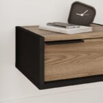 Κομοδίνο επιτοίχιο Eco Megapap χρώμα black wood - καρυδί Ud 40x33x18,5εκ. - Image 4