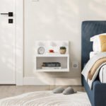 Κομοδίνο επιτοίχιο Treo Megapap με LED χρώμα λευκό 40x30x33,8εκ. - Image 3