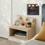 Βρες το Κομοδίνο επιτοίχιο Treo Megapap με LED χρώμα sapphire oak 40x30x33
