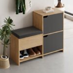 Βρες το Παπουτσοθήκη Haven Megapap χρώμα sapphire oak - ανθρακί 101x35x80