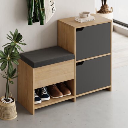 Βρες το Παπουτσοθήκη Haven Megapap χρώμα sapphire oak - ανθρακί 101x35x80