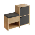 Παπουτσοθήκη Haven Megapap χρώμα sapphire oak - ανθρακί 101x35x80,4εκ. - Image 5