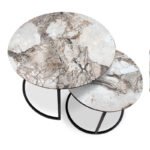 Τραπεζάκια σαλονιού Gary Megapap Mdf - μεταλλικό χρώμα μπεζ εφέ μαρμάρου 65x65x44εκ. - Image 3