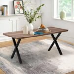 Τραπέζι Jeremy Megapap Mdf - μεταλλικό χρώμα καρυδί 160x80x75εκ. - Image 2