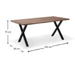 Τραπέζι Jeremy Megapap Mdf - μεταλλικό χρώμα καρυδί 160x80x75εκ. - Image 5