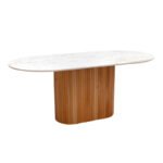 Βρες το Τραπέζι Borno Megapap χρώμα φυσικό - λευκό εφέ μαρμάρου 180x89x75 εκ. σε μοναδική τιμή στο clickforshop.gr