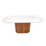 Τραπέζι Borno Megapap χρώμα φυσικό - λευκό εφέ μαρμάρου 180x89x75 εκ. - Image 3