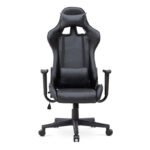 Καρέκλα γραφείου Gaming Alonso Megapap από τεχνόδερμα χρώμα μαύρο 67x70x125/135 εκ. - Image 4