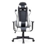 Καρέκλα γραφείου Gaming Alonso Megapap από τεχνόδερμα χρώμα λευκό - μαύρο 67x70x125/135 εκ. - Image 4