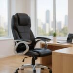 Καρέκλα γραφείου διευθυντική Luca Megapap από τεχνόδερμα χρώμα μαύρο 65x60x118/128εκ. - Image 3