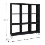 Βιβλιοθήκη Saul Megapap χρώμα μαύρο εφέ μαρμάρου 88,2x20x88,2εκ. - Image 5
