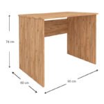 Γραφείο εργασίας Kalen Megapap χρώμα pine oak 90x60x74εκ. - Image 4