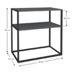 Κονσόλα Castel Megapap μεταλλική - μελαμίνης χρώμα μαύρο - ανθρακί 90x33,5x90εκ. - Image 5