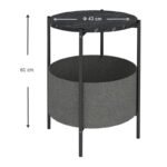 Τραπεζάκι βοηθητικό Kalid Megapap μελαμίνης - υφασμάτινο χρώμα μαύρο εφέ μαρμάρου - γκρι 43x43x60εκ. - Image 4