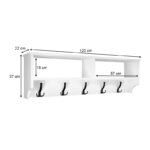 Κρεμάστρα τοίχου Ottila Megapap χρώμα λευκό 120x22x37εκ. - Image 3