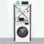 Έπιπλο πλυντηρίου Mindy Megapap μεταλλικό - μελαμίνης χρώμα μαύρο - λευκό 66x34x160εκ. - Image 3