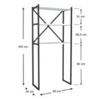 Έπιπλο πλυντηρίου Mindy Megapap μεταλλικό - μελαμίνης χρώμα μαύρο - λευκό 66x34x160εκ. - Image 4