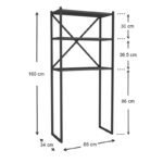 Έπιπλο πλυντηρίου Mindy Megapap μεταλλικό - μελαμίνης χρώμα μαύρο - ανθρακί 66x34x160εκ. - Image 4