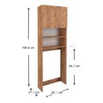 Έπιπλο πλυντηρίου Ramsey Megapap χρώμα pine oak 65x27x190,6εκ. - Image 4
