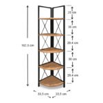 Βιβλιοθήκη γωνιακή Kelsie Megapap χρώμα μαύρο - pine oak 33x33x162εκ. - Image 3