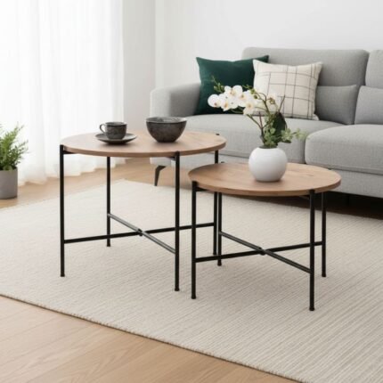 Βρες το Σετ τραπεζάκια σαλονιού Zayden Megapap 2 τμχ χρώμα pine oak 65x65x52εκ. σε μοναδική τιμή στο clickforshop.gr