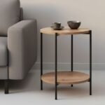 Τραπεζάκι βοηθητικό Argento Megapap χρώμα pine oak 43x43x60εκ. - Image 2