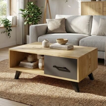 Βρες το Τραπεζάκι σαλονιού Gilbert Megapap χρώμα sapphire oak - ανθρακί 90x45x35εκ. σε μοναδική τιμή στο clickforshop.gr