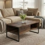 Βρες το Τραπεζάκι σαλονιού Lawrence Megapap χρώμα καπνιστή καρυδιά 105x60x46εκ. σε μοναδική τιμή στο clickforshop.gr