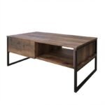 Τραπεζάκι σαλονιού Lawrence Megapap χρώμα καπνιστή καρυδιά 105x60x46εκ. - Image 2