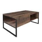 Τραπεζάκι σαλονιού Lawrence Megapap χρώμα καπνιστή καρυδιά 105x60x46εκ. - Image 3