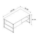 Τραπεζάκι σαλονιού Lawrence Megapap χρώμα καπνιστή καρυδιά 105x60x46εκ. - Image 4