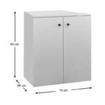 Έπιπλο πλυντηρίου Gray Megapap χρώμα λευκό 70x66x90εκ. - Image 4