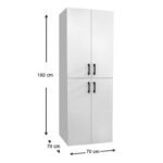 Ντουλάπα μπάνιου - Έπιπλο πλυντηρίου Millay Megapap χρώμα λευκό 70x70x180εκ. - Image 5