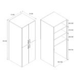 Ντουλάπα μπάνιου - Έπιπλο πλυντηρίου Millay Megapap χρώμα sapphire oak 70x70x180εκ. - Image 5