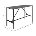 Τραπέζι μπαρ - stand Crego Megapap μεταλλικό - μελαμίνης χρώμα ανθρακί - μαύρο 100x45x89εκ. - Image 3