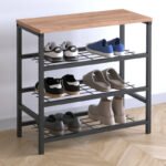 Βρες το Παπουτσοθήκη Dalia Megapap 9 ζευγών μεταλλική - μελαμίνης χρώμα μαύρο - pine oak 65x30x67εκ. σε μοναδική τιμή στο clickforshop.gr