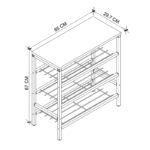 Παπουτσοθήκη Dalia Megapap 9 ζευγών μεταλλική - μελαμίνης χρώμα μαύρο εφέ μαρμάρου 65x30x67εκ. - Image 4