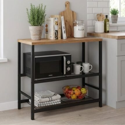 Βρες το Τραπεζάκι βοηθητικό για φουρνάκι Mulligan Megapap μεταλλικό - μελαμίνης χρώμα μαύρο - pine oak 80x40x80εκ. σε μοναδική τιμή στο clickforshop.gr