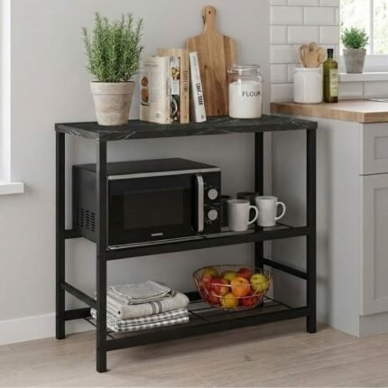 Βρες το Τραπεζάκι βοηθητικό για φουρνάκι Mulligan Megapap μεταλλικό - μελαμίνης χρώμα μαύρο - εφέ μαρμάρου 80x40x80εκ. σε μοναδική τιμή στο clickforshop.gr