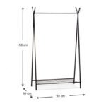 Επιδαπέδια κρεμάστρα Shua Megapap μεταλλική χρώμα μαύρο 90x38x150εκ. - Image 3