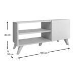 Έπιπλο τηλεόρασης Evelyn Megapap χρώμα λευκό 100x35x46εκ. - Image 4
