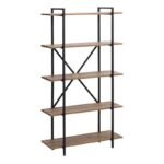 Βιβλιοθήκη Ernesto Megapap χρώμα μαύρο - καπνιστή καρυδιά 90x35,5x160εκ. - Image 3