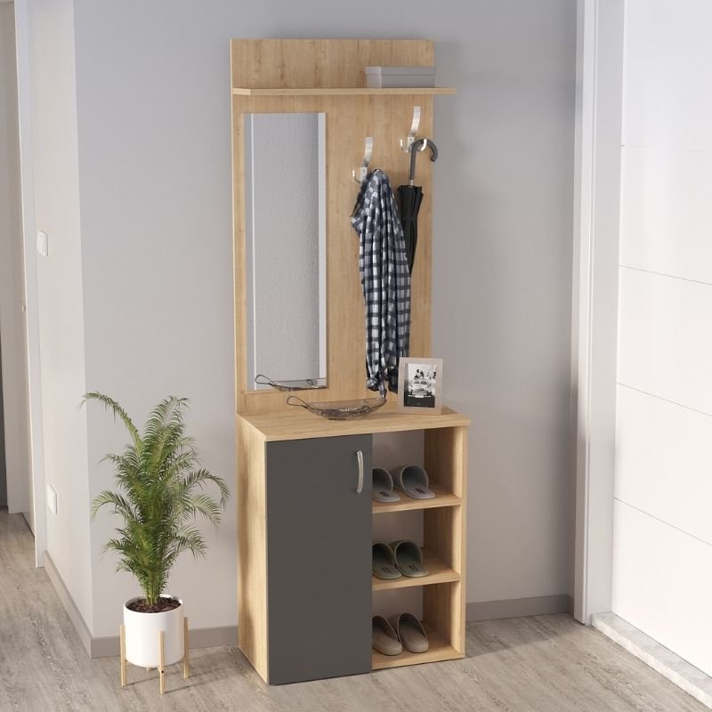 Έπιπλο εισόδου Norva Megapap χρώμα sapphire oak - ανθρακί 67 Βρες το Έπιπλο εισόδου Norva Megapap χρώμα sapphire oak - ανθρακί 67